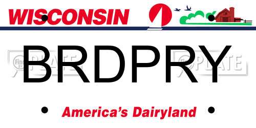 BRDPRY Wisconsin License Plate