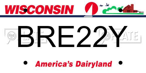 BRE22Y Wisconsin License Plate