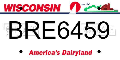 BRE6459 Wisconsin License Plate