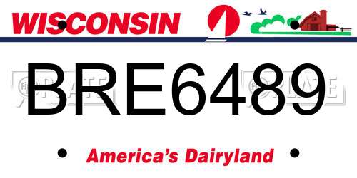 BRE6489 Wisconsin License Plate