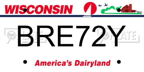 BRE72Y Wisconsin License Plate
