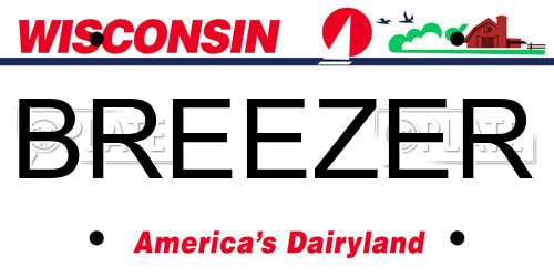 BREEZER Wisconsin License Plate
