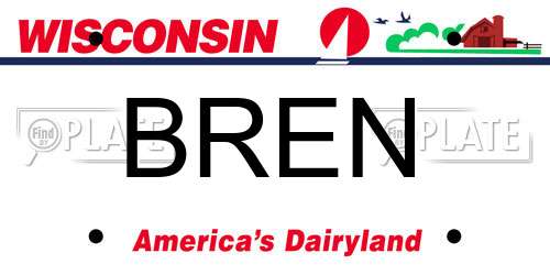 BREN Wisconsin License Plate