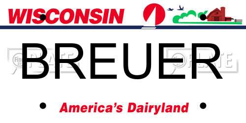 BREUER Wisconsin License Plate