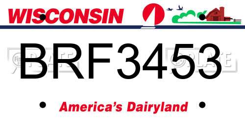 BRF3453 Wisconsin License Plate