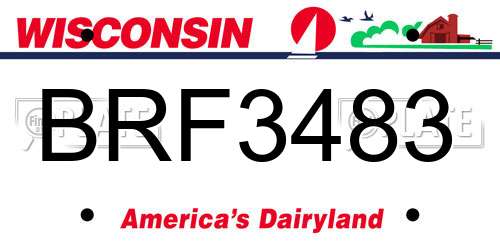 BRF3483 Wisconsin License Plate