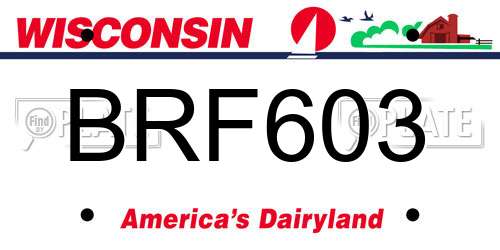 BRF603 Wisconsin License Plate