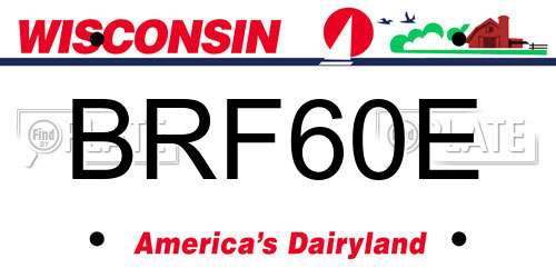 BRF60E Wisconsin License Plate