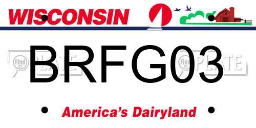 BRFG03 Wisconsin License Plate