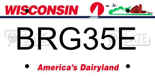 BRG35E Wisconsin License Plate