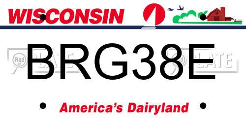 BRG38E Wisconsin License Plate