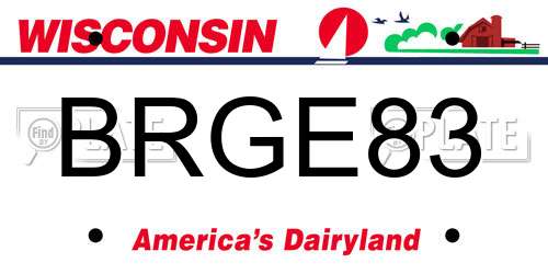 BRGE83 Wisconsin License Plate