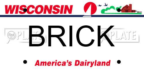 BRICK Wisconsin License Plate