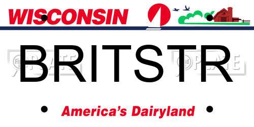 BRITSTR Wisconsin License Plate