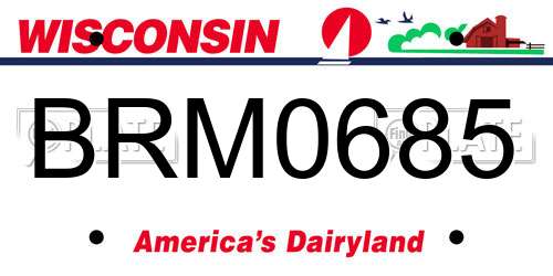 BRM0685 Wisconsin License Plate