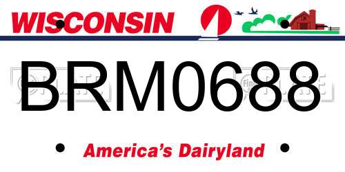 BRM0688 Wisconsin License Plate