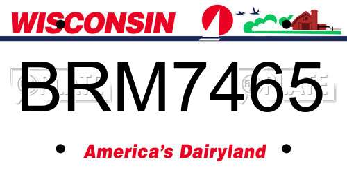 BRM7465 Wisconsin License Plate