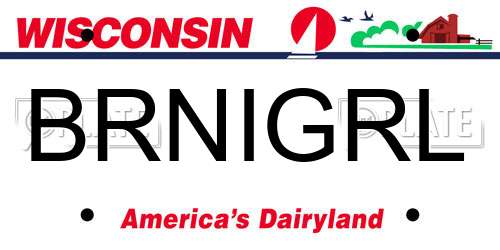 BRNIGRL Wisconsin License Plate