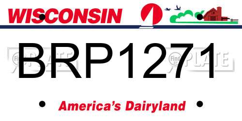 BRP1271 Wisconsin License Plate
