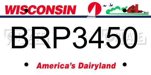 BRP3450 Wisconsin License Plate