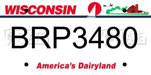 BRP3480 Wisconsin License Plate