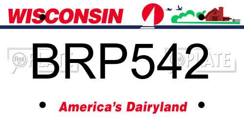 BRP542 Wisconsin License Plate