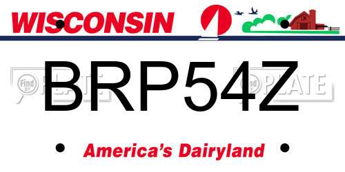 BRP54Z Wisconsin License Plate