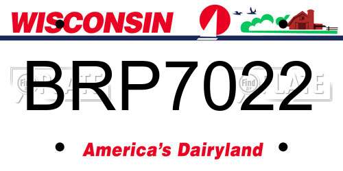 BRP7022 Wisconsin License Plate