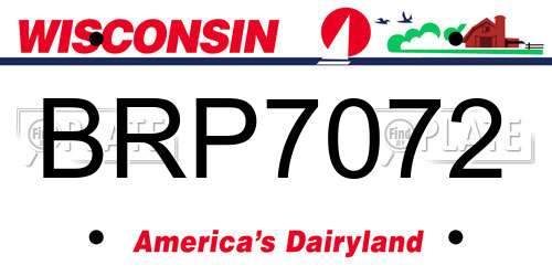 BRP7072 Wisconsin License Plate