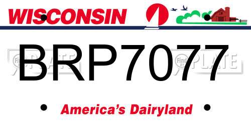 BRP7077 Wisconsin License Plate