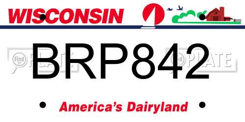 BRP842 Wisconsin License Plate