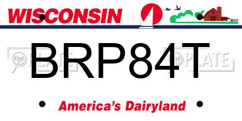 BRP84T Wisconsin License Plate