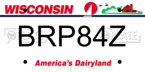 BRP84Z Wisconsin License Plate
