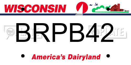 BRPB42 Wisconsin License Plate