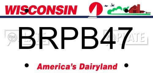 BRPB47 Wisconsin License Plate
