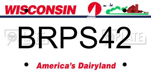 BRPS42 Wisconsin License Plate