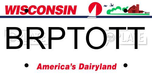 BRPTOTT Wisconsin License Plate