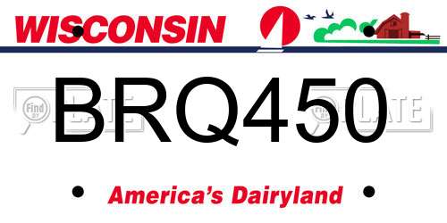 BRQ450 Wisconsin License Plate