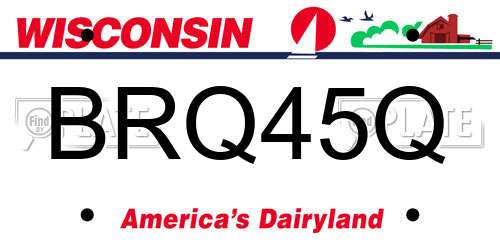 BRQ45Q Wisconsin License Plate