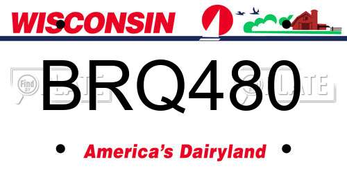BRQ480 Wisconsin License Plate