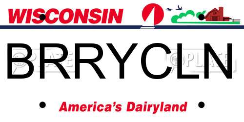 BRRYCLN Wisconsin License Plate