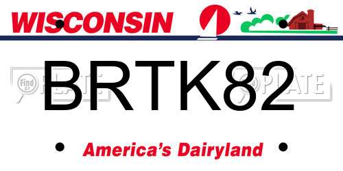 BRTK82 Wisconsin License Plate