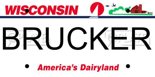 BRUCKER Wisconsin License Plate