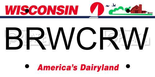 BRWCRW Wisconsin License Plate