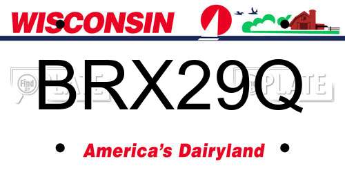 BRX29Q Wisconsin License Plate