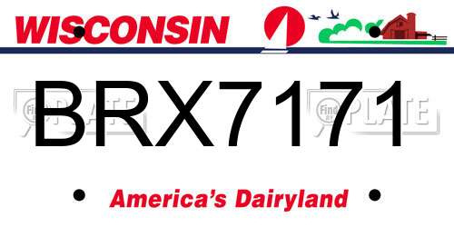 BRX7171 Wisconsin License Plate