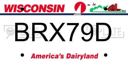 BRX79D Wisconsin License Plate