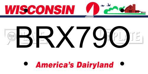 BRX79O Wisconsin License Plate