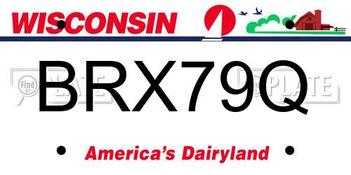 BRX79Q Wisconsin License Plate