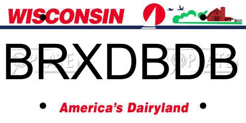 BRXDBDB Wisconsin License Plate